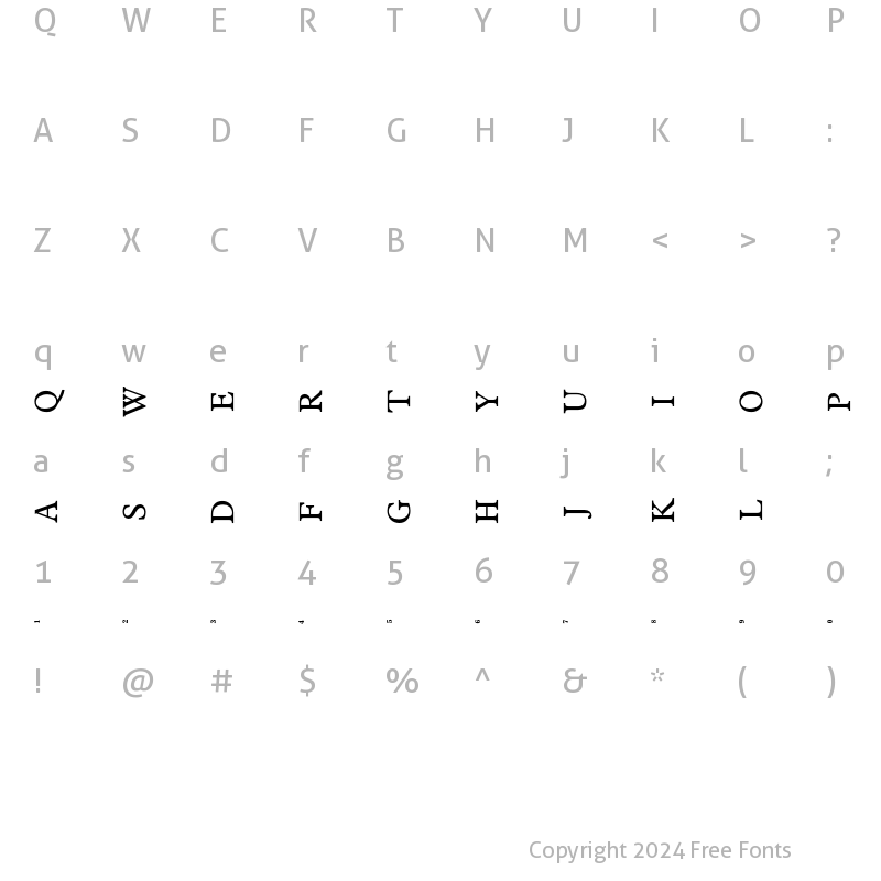 Character Map of SpecialAlphabets P11 Regular