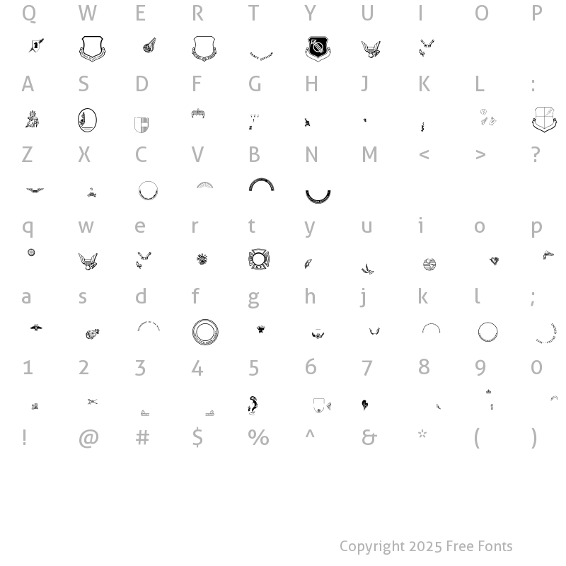 Character Map of SpecialSeals P01 Regular
