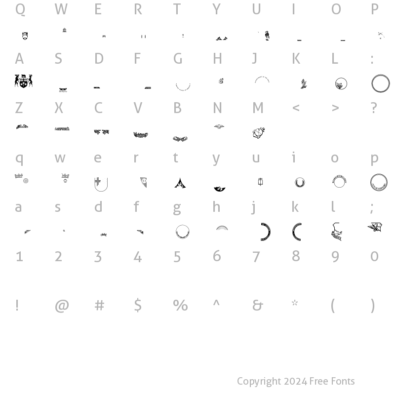 Character Map of SpecialSeals P02 Regular