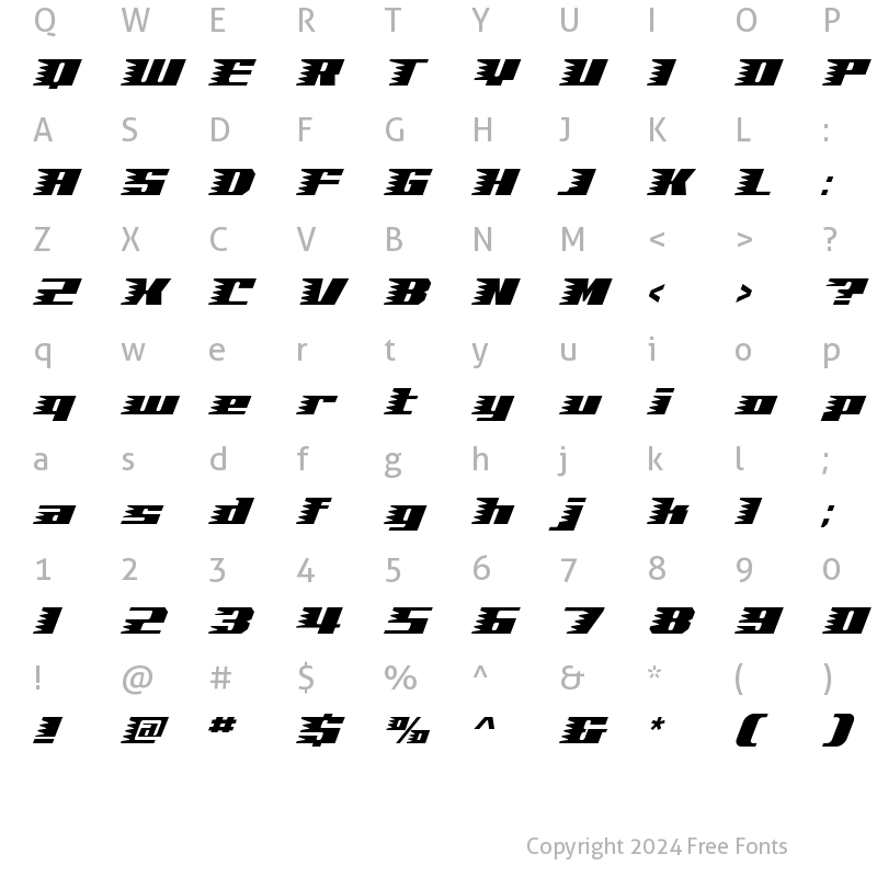 Character Map of Speed Normal