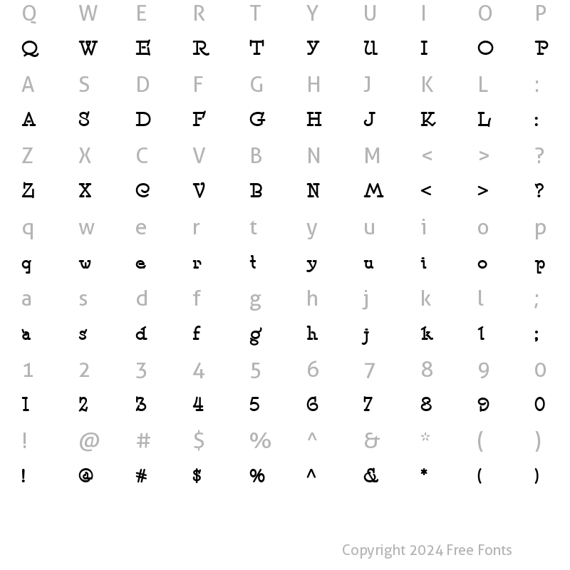 Character Map of Speedball No 2 NF Bold