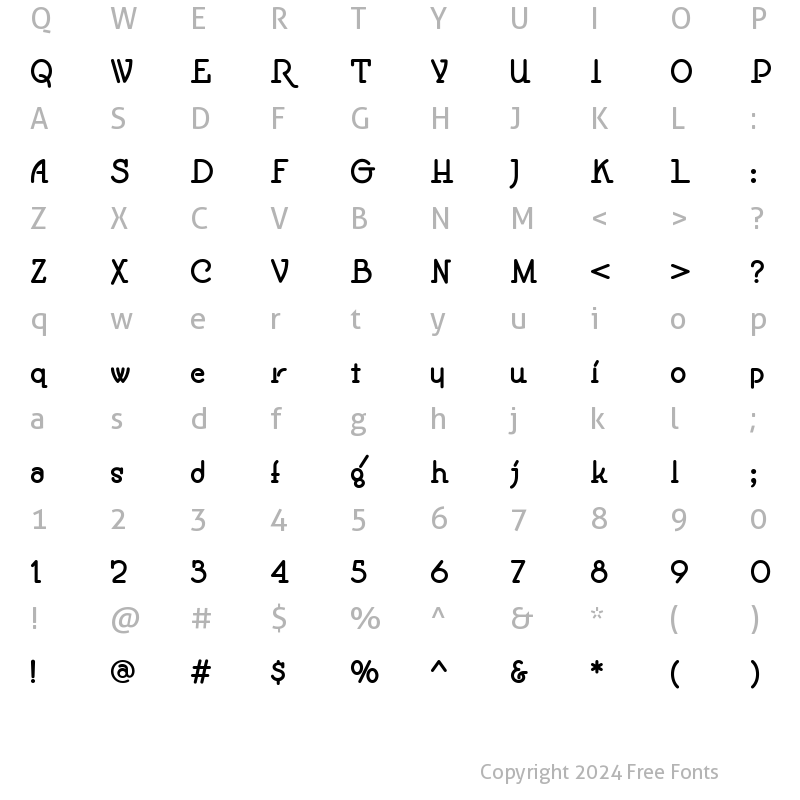 Character Map of Speedball No1 NF Bold