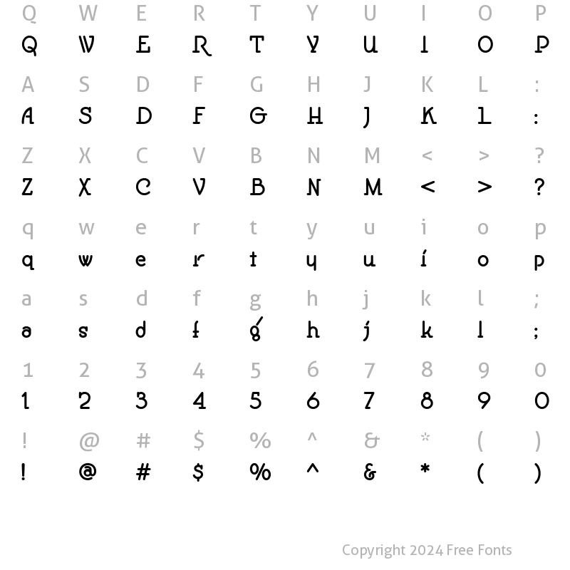 Character Map of SpeedballNo1NF Regular