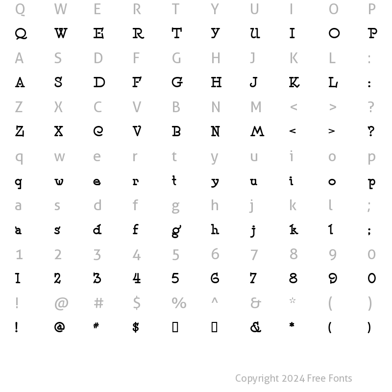 Character Map of SpeedballNo2SW Regular