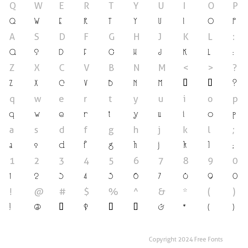 Character Map of SpeedballNo3 Regular