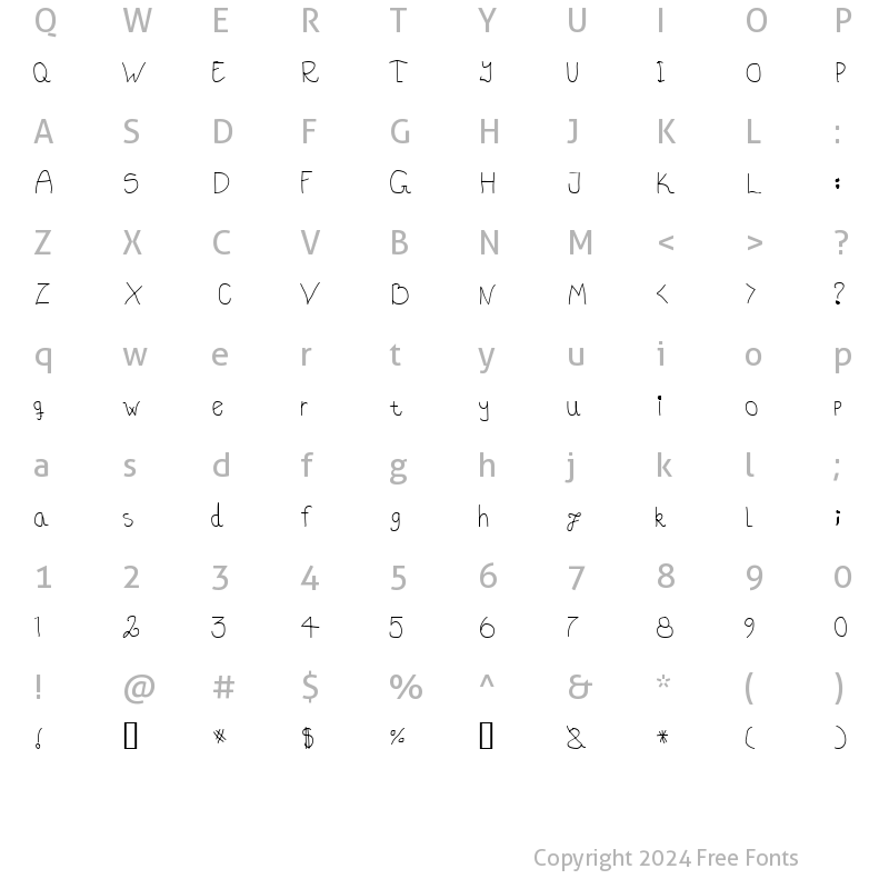 Character Map of Speedfont Regular