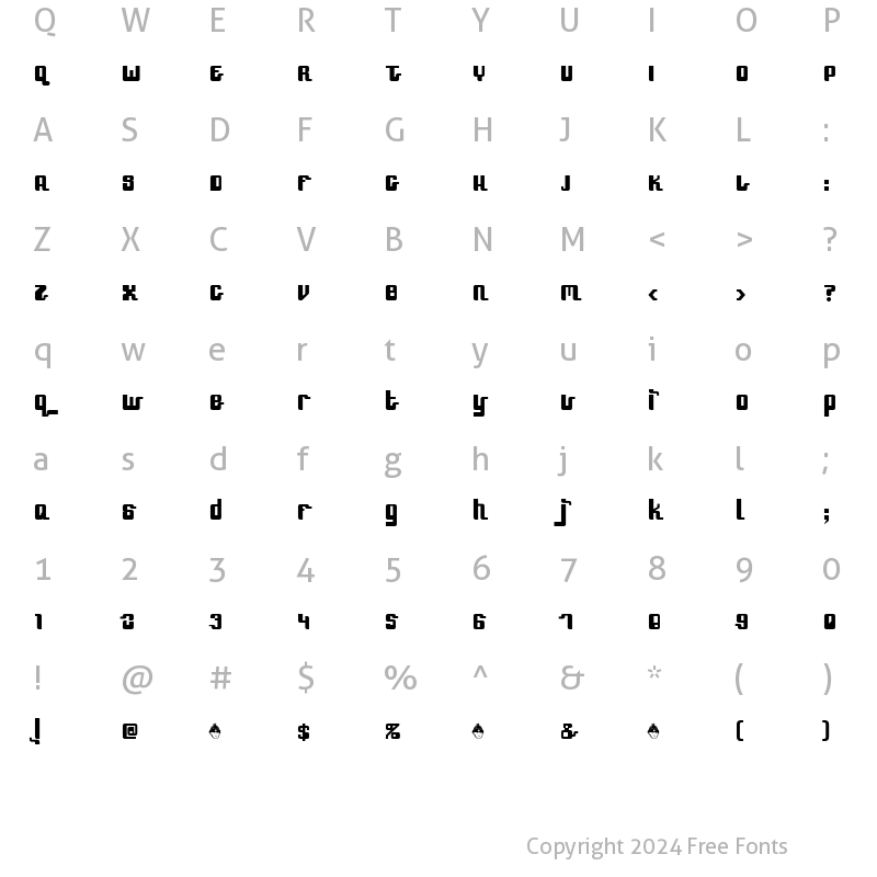 Character Map of SpeedFreek Regular