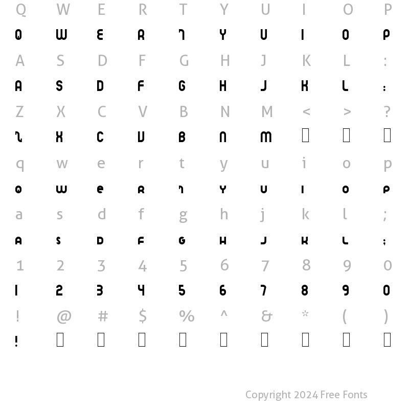 Character Map of Speedlearn Normal