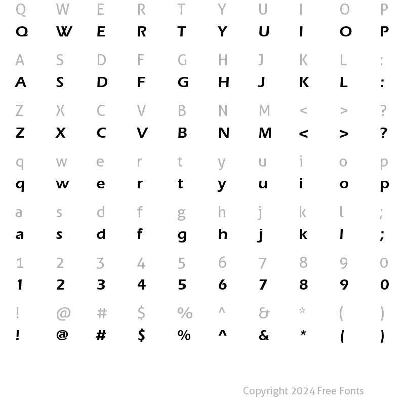 Character Map of Speedo SSi Semi Bold