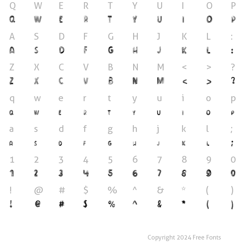 Character Map of Speedy Medium