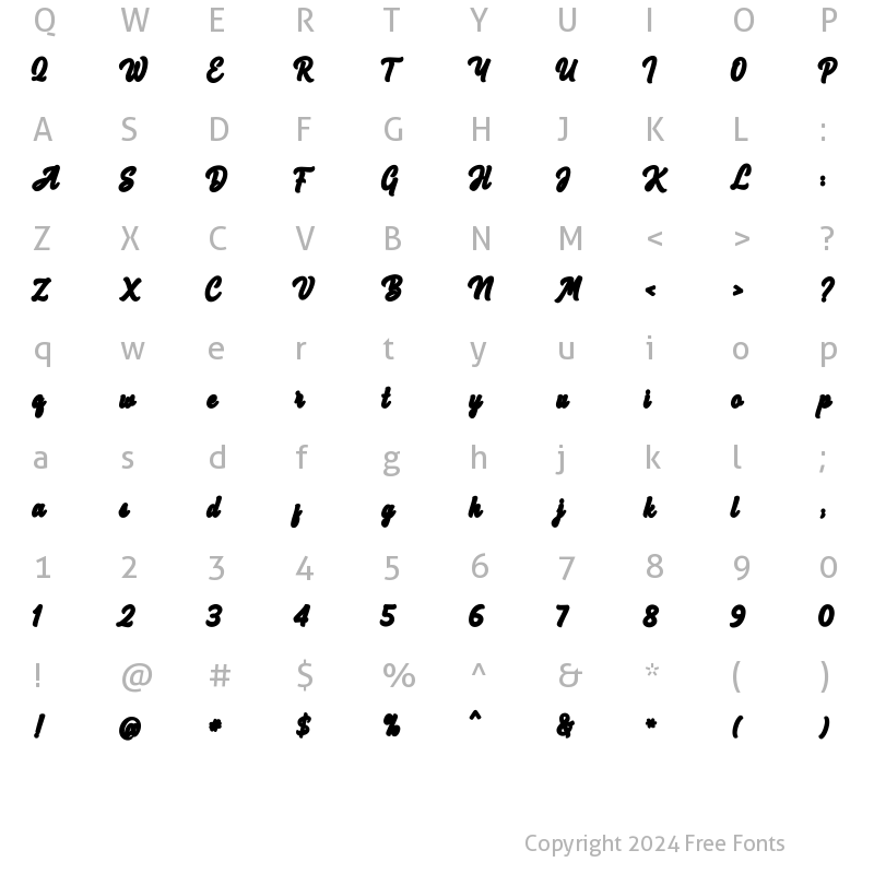 Character Map of Spellkid outline Regular