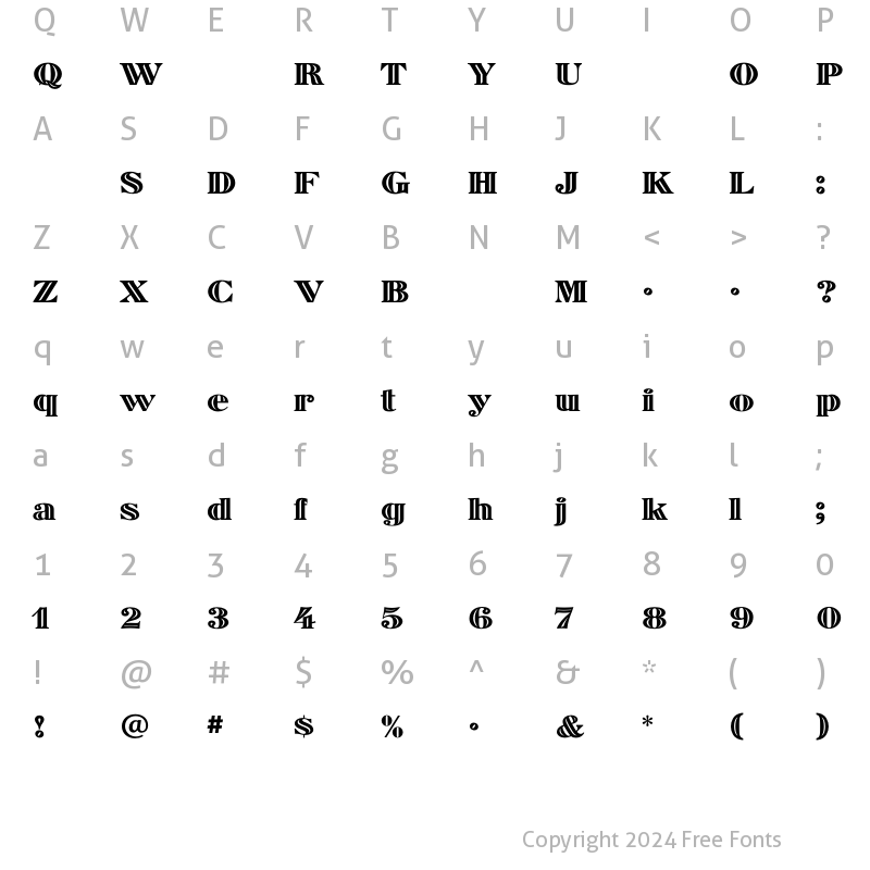 Character Map of SphinxInline Regular