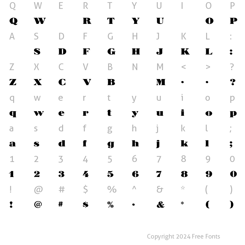 Character Map of SphinxSolid Regular