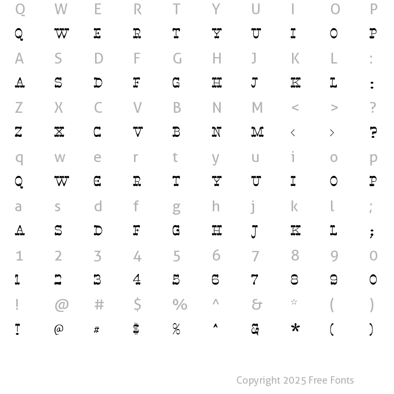 Character Map of Spicandspan Regular