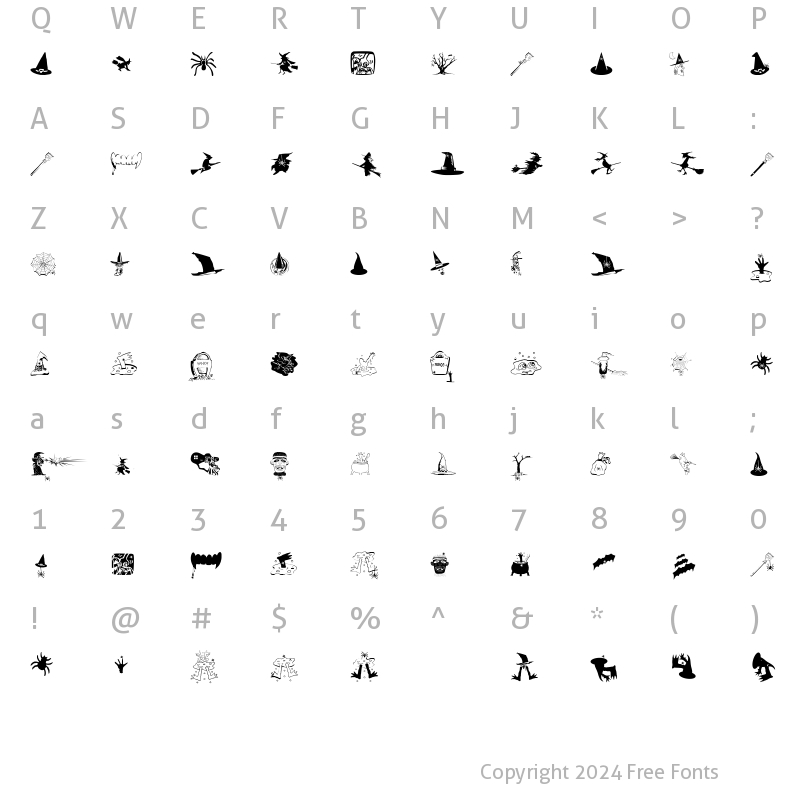 Character Map of SpidersClub Regular