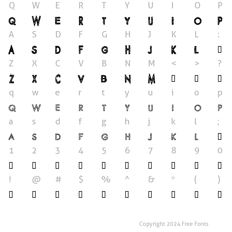 Character Map of Spike Crumb Geiger Regular