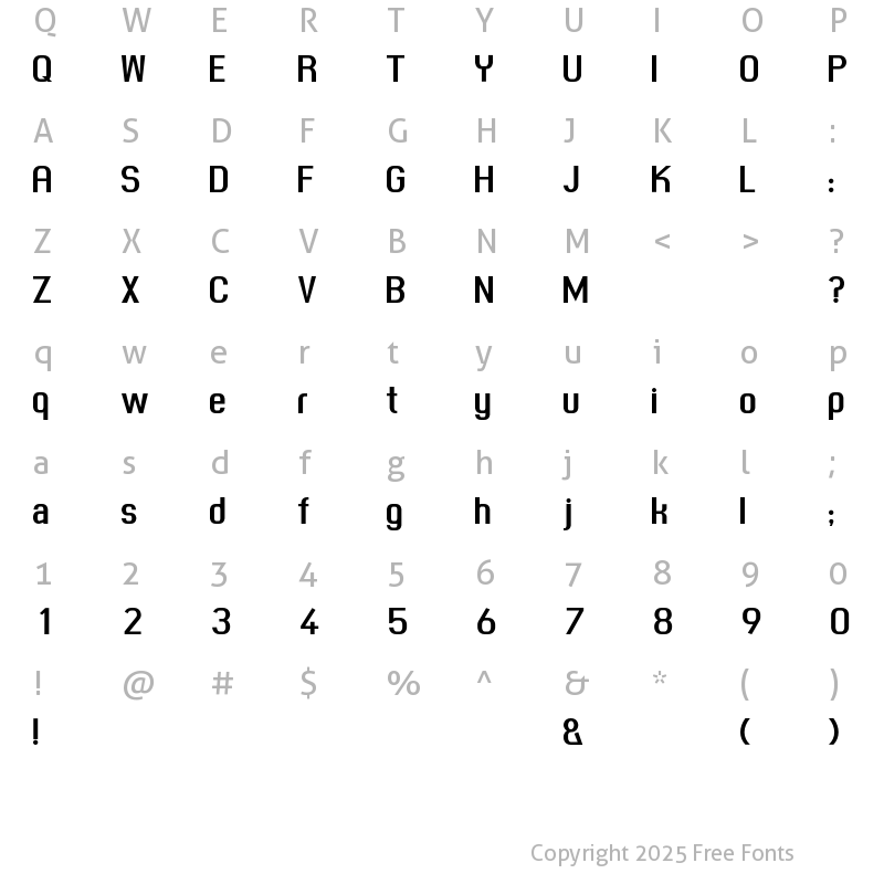 Character Map of Spinn Bold