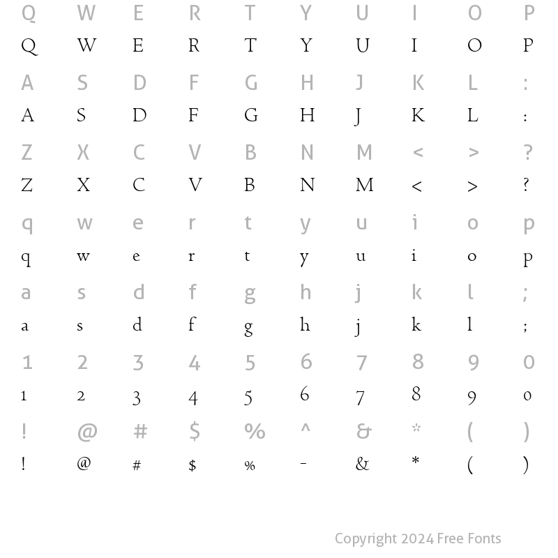 Character Map of Spira-Light Regular