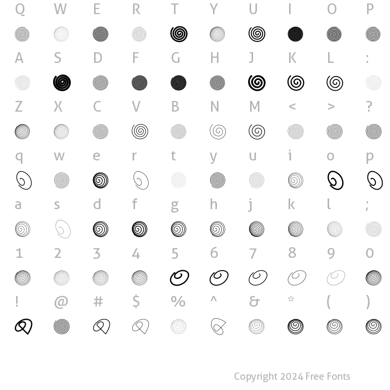 Character Map of Spiralicus Regular