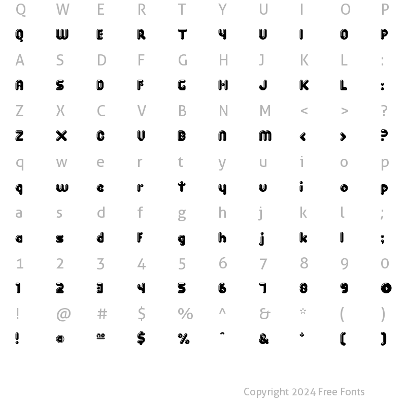 Character Map of Spit Shine Regular