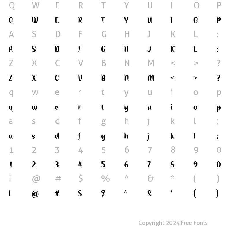 Character Map of Splant Regular