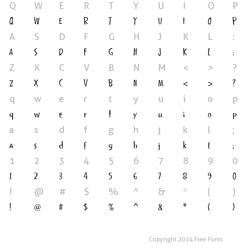 Character Map of SplintHmk Regular