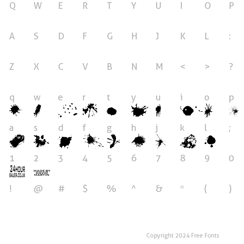 Character Map of Split splat splodge Regular