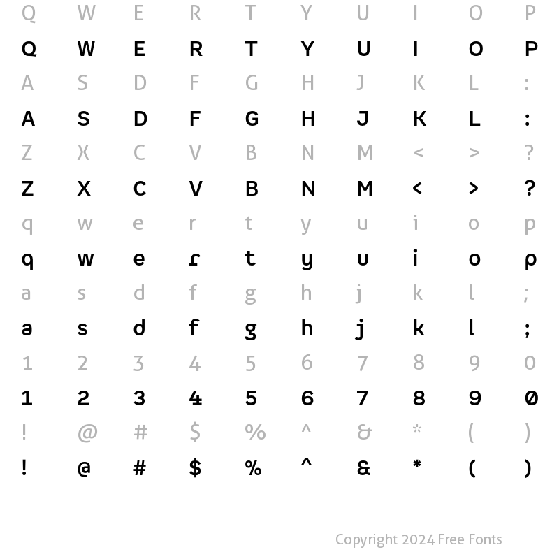 Character Map of Spock Ess Alt 1 Bold