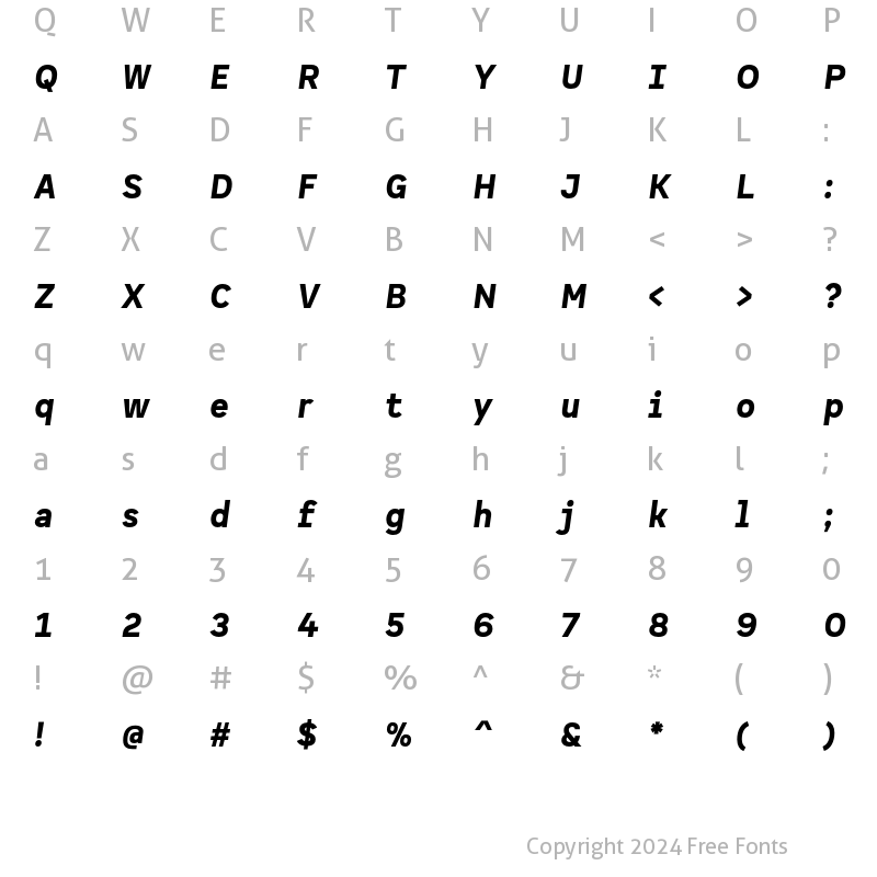 Character Map of Spock Pro Black Italic