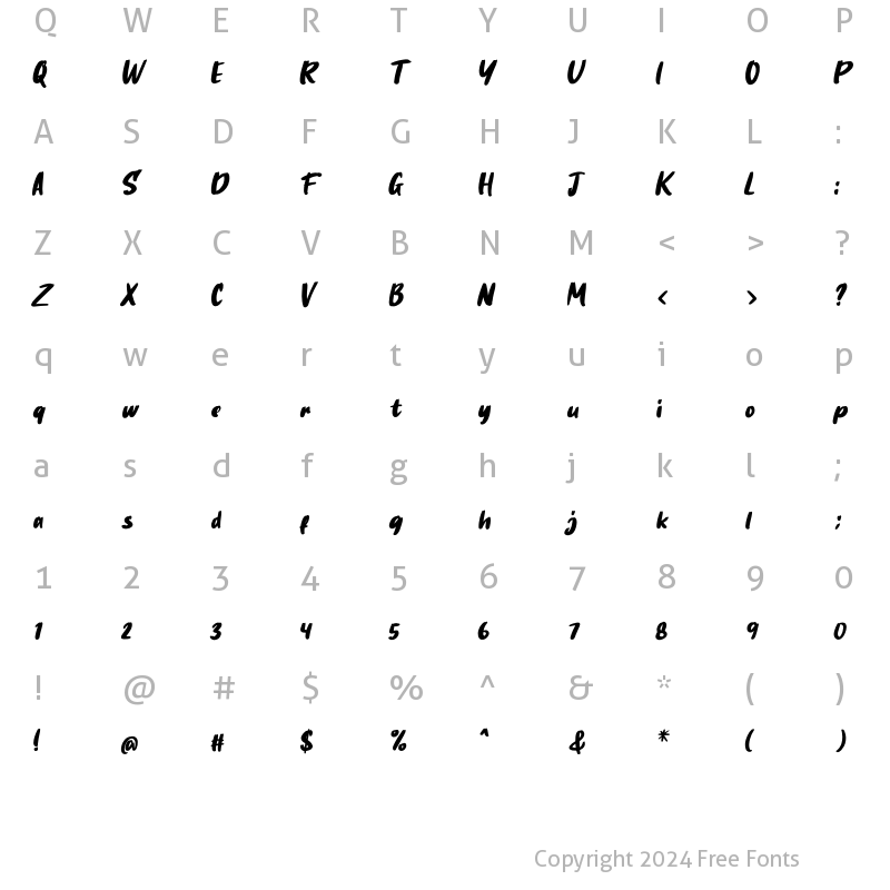 Character Map of Spoky Regular