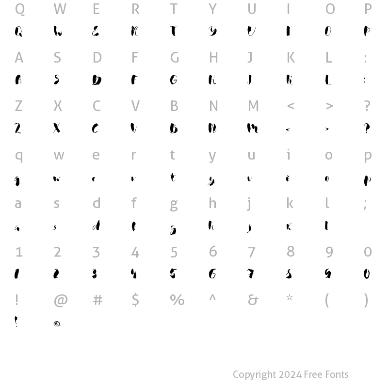 Character Map of sponge font Regular