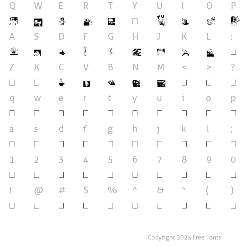 Character Map of Spongebob Dingpants Regular