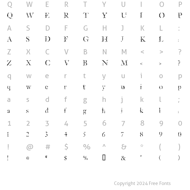 Character Map of Sponged Regular