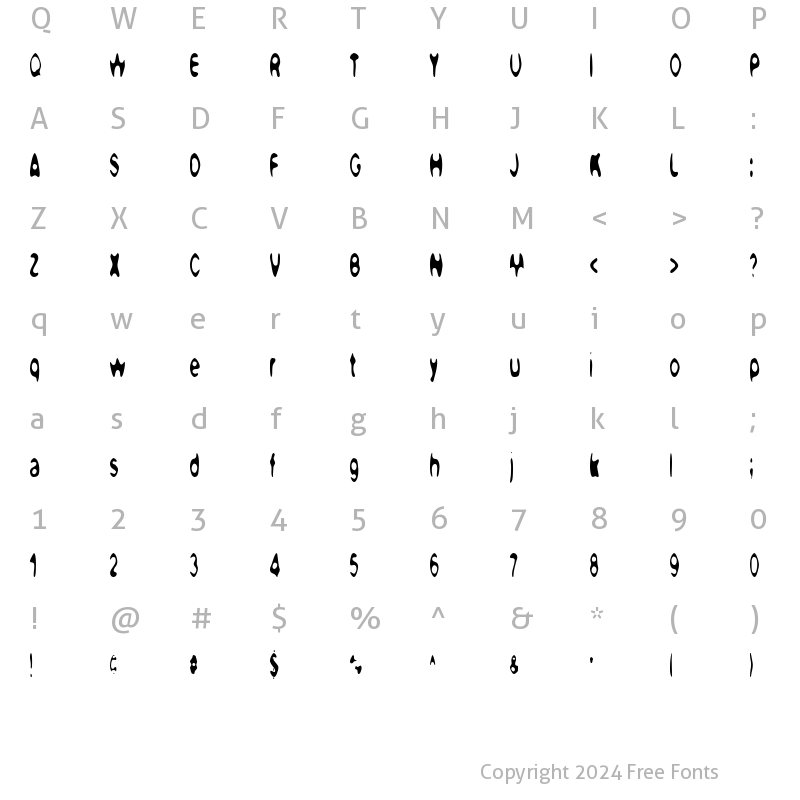 Character Map of Spooknic Regular