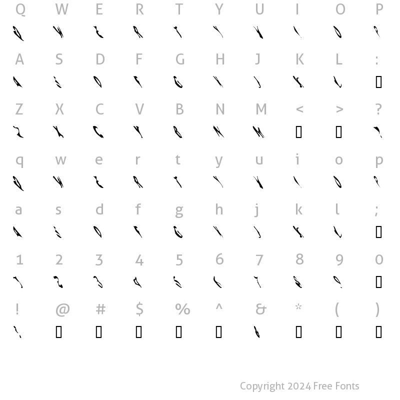 Character Map of SpookWind Regular