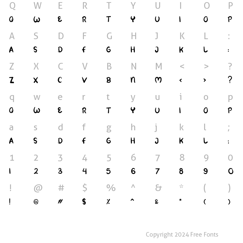 Character Map of Spooky Green Regular