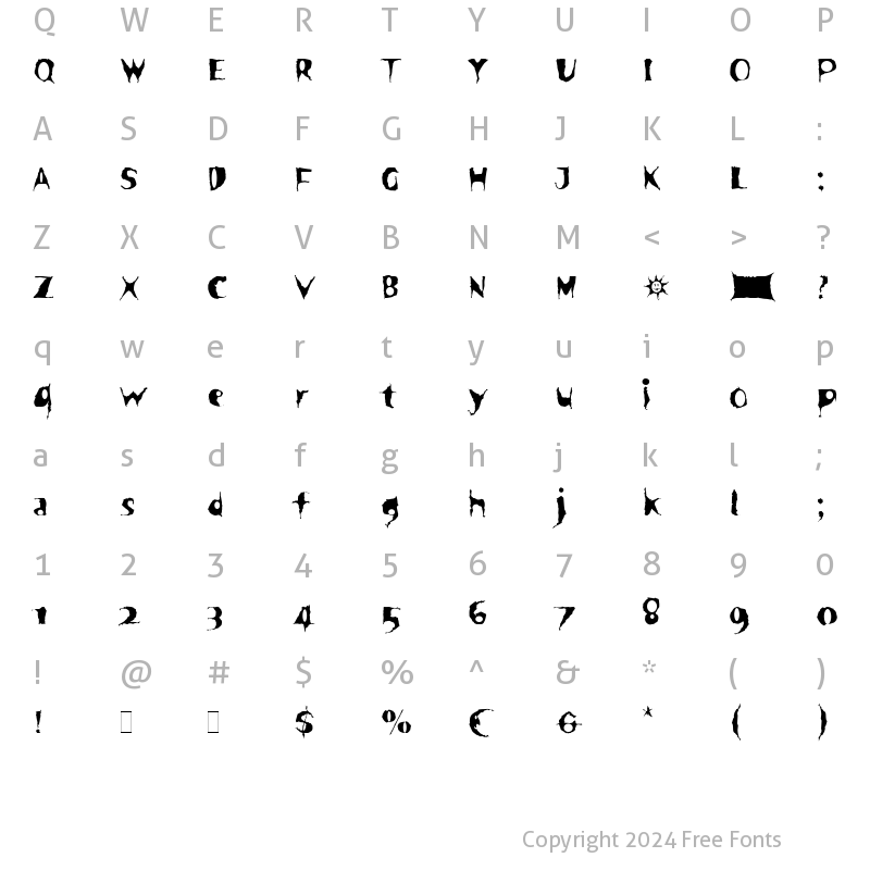 Character Map of Spooky Plain