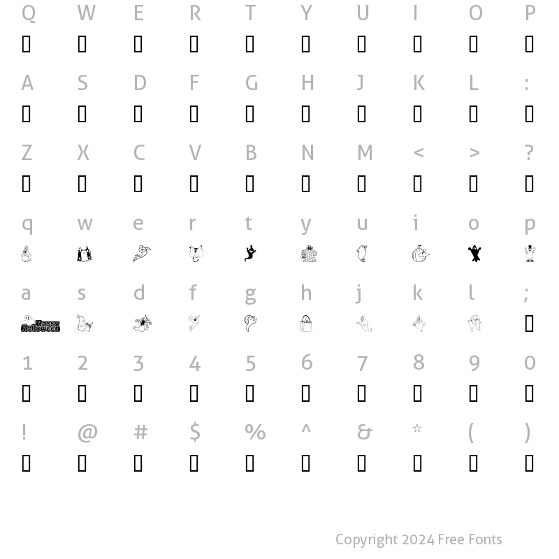 Character Map of Spooky Regular