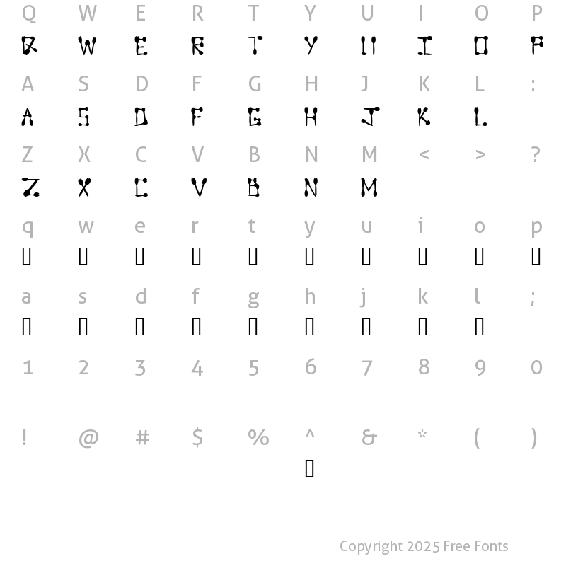 Character Map of Sporktype Regular