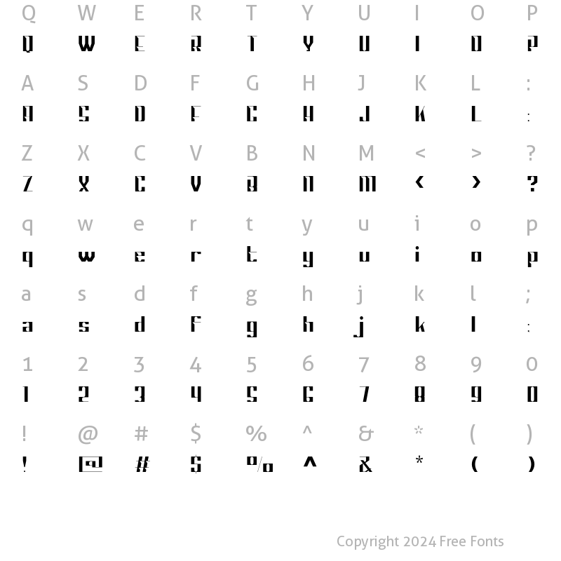 Character Map of Sportage Thin