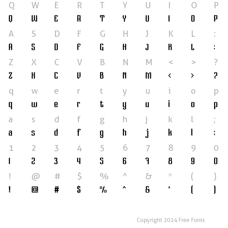 Character Map of Sportake Regular