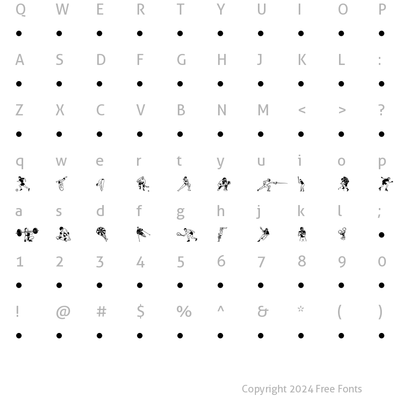 Character Map of Sports Four MT Regular