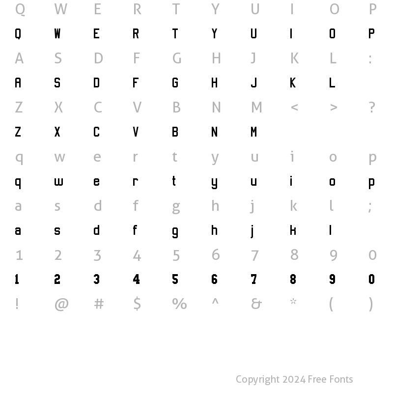 Character Map of Sports Jersey Regular