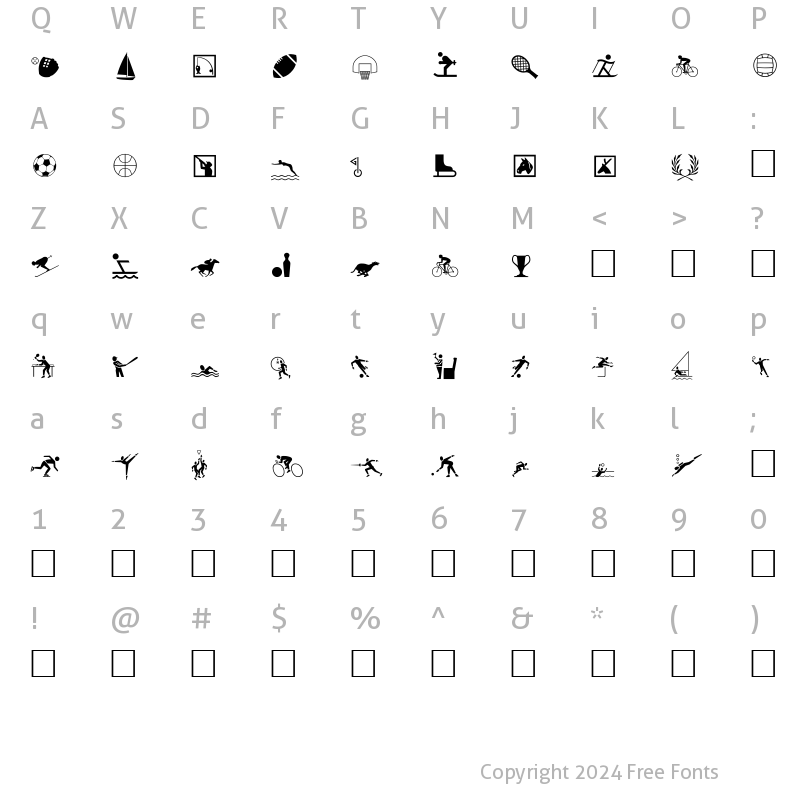 Character Map of Sports One MT Regular