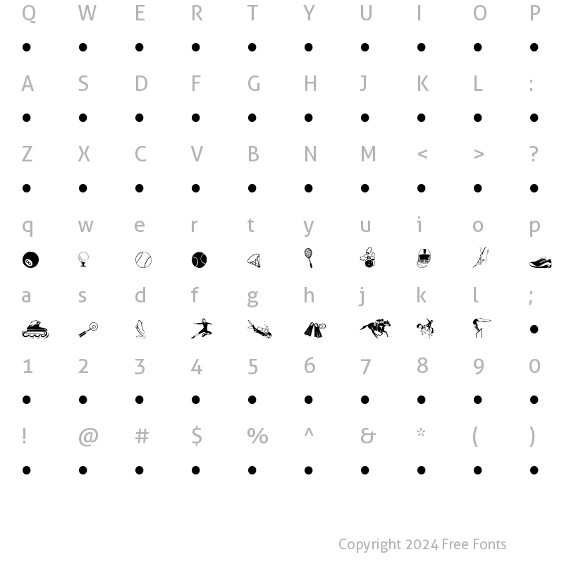 Character Map of Sports Three