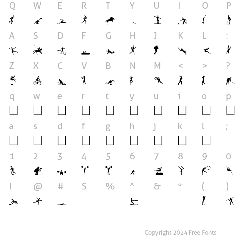 Character Map of Sports_1 Regular