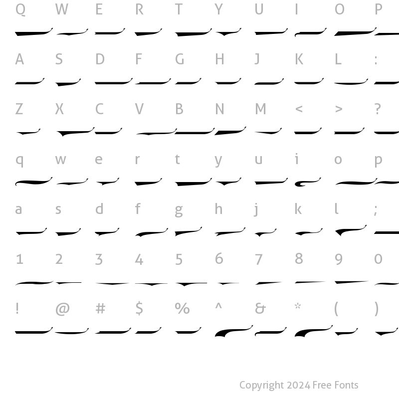 Character Map of SportScript Swashes Medium