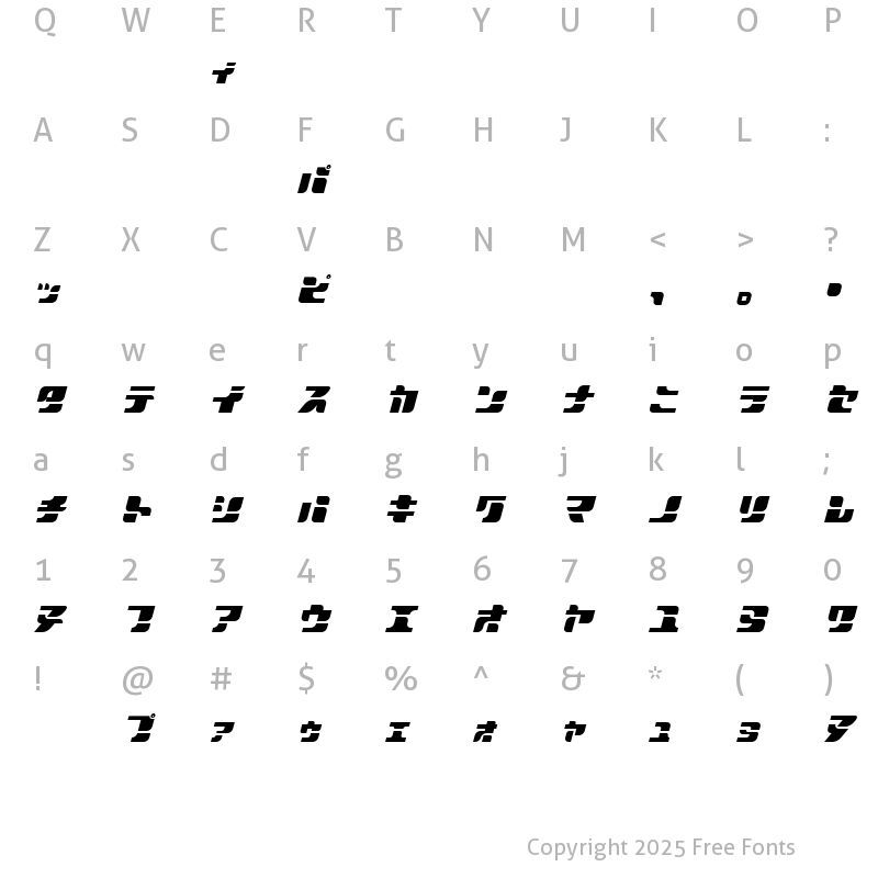 Character Map of Sportswear JFaster Regular