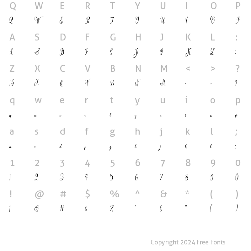 Character Map of Spring Butter Regular