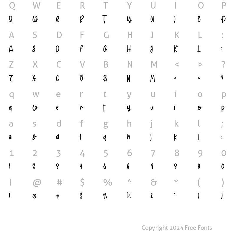 Character Map of Spring Farmhouse Regular